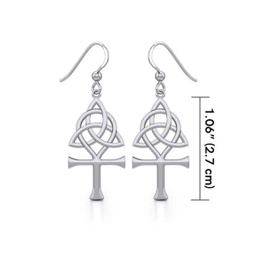 Triquetra and Ankh Silver Earrings TER1952 - Jewelry